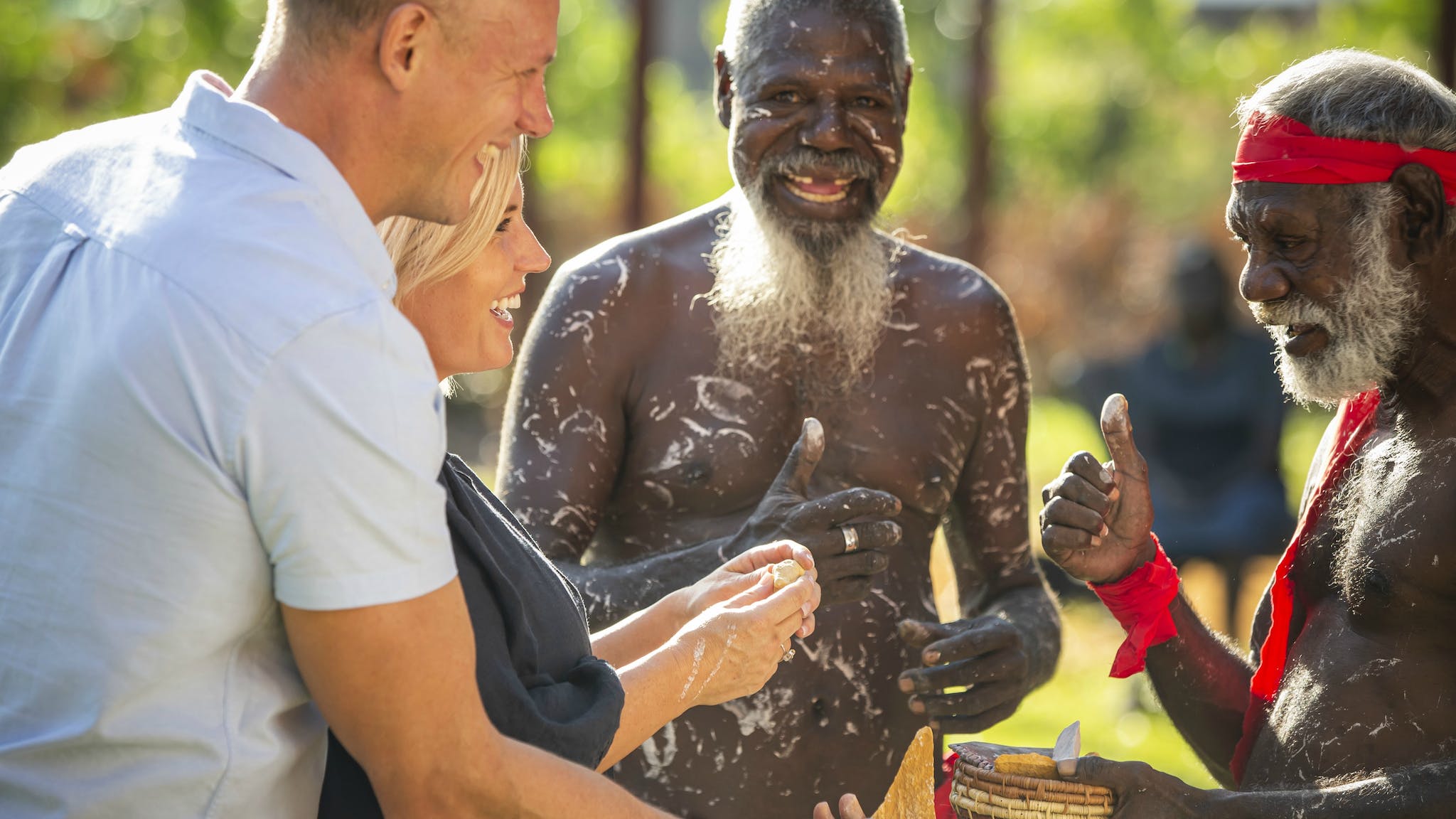 Visitors are welcomed to Bathurst Island with a ceremony
